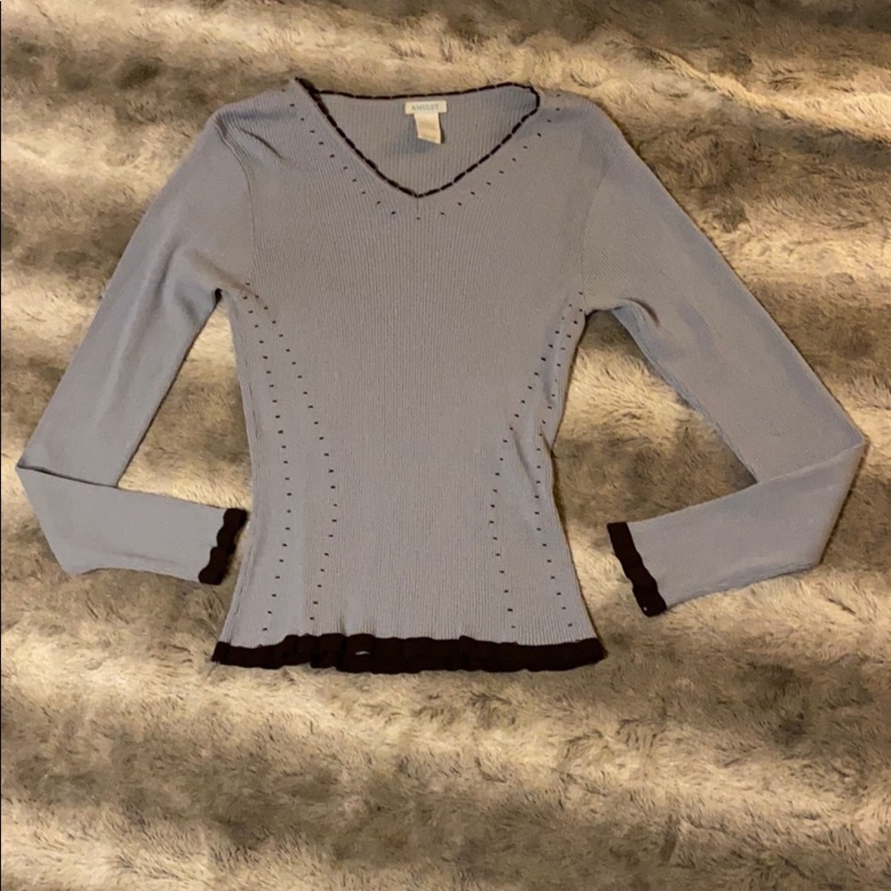 Amulet Woman’s Blue Long Sleeves Top size large
